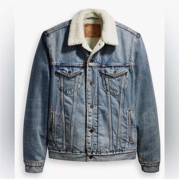 Women’s Levi’s Original Trucker Denim Sherpa Jacket - Picture 1 of 6